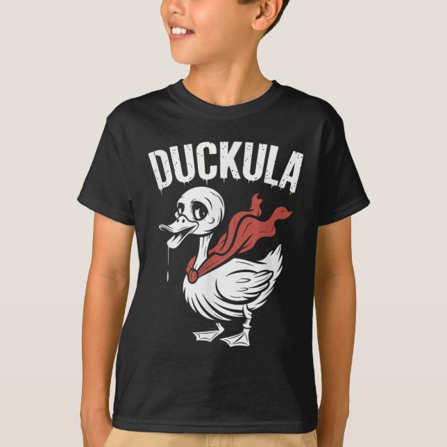 T-shirt Duckula Funny Vampire Canard Halloween (Devant)