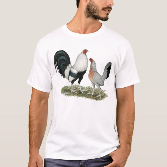 T-shirt Duckwing argenté Gamefowl (Devant)