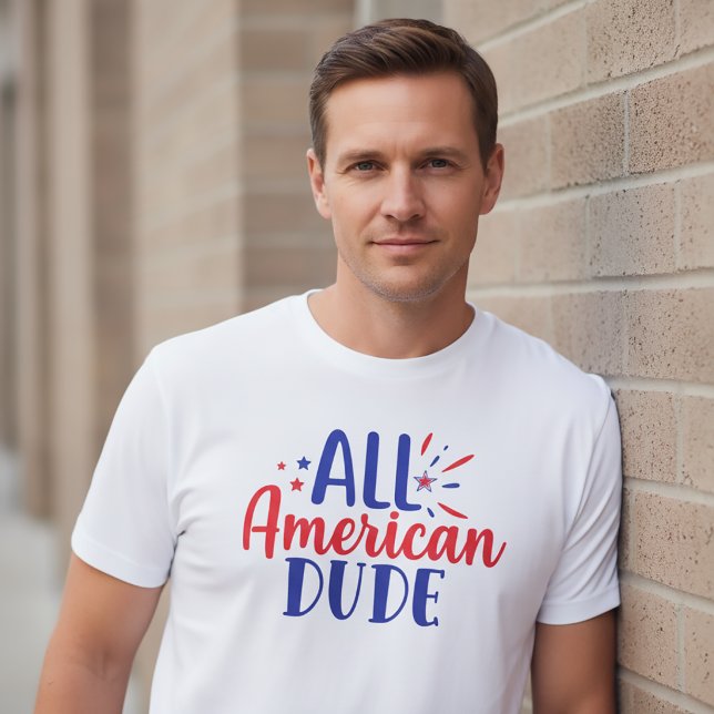 T-Shirt Dude Tout Américain 4 juillet (Créateur téléchargé)