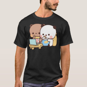 T-shirt Dudu Bear Et Bubu Panda Regarder Le Film Ensemble