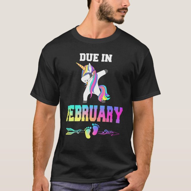T-shirt Due Date February Pregnancy Announcement (Devant)