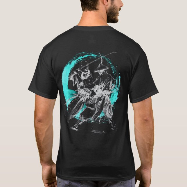 T-shirt Duel de samouraïs 3 Bleu foncé (Dos)