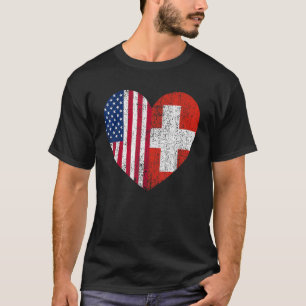 T-shirt Duel Heart Suisse et duo citoyen américain