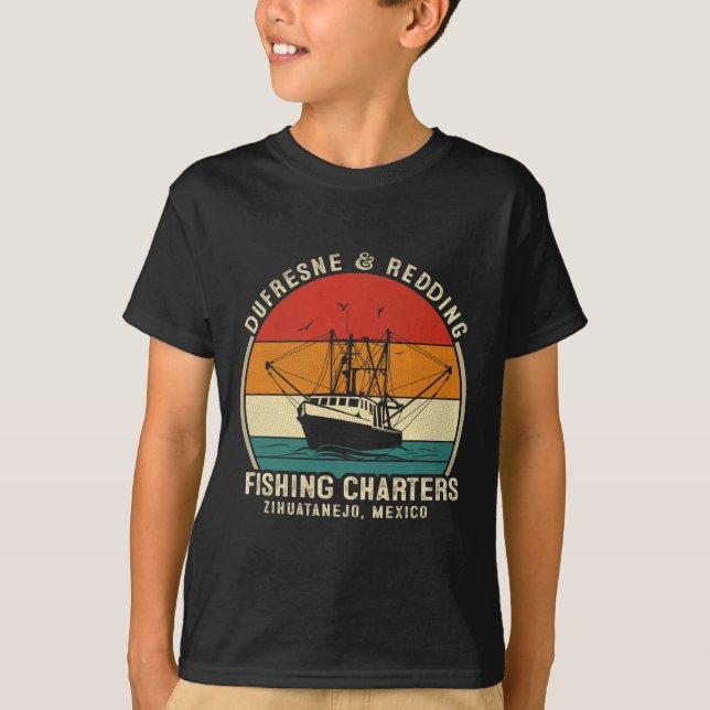 T-shirt Dufresne And Redding Fishing Charters - Bateau Anc (Devant)