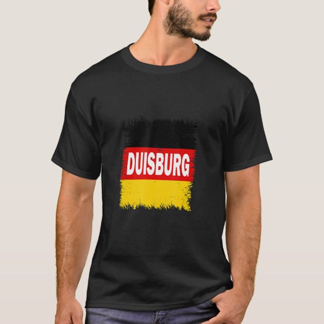 T-shirt Duisburg Allemagne avec drapeau allemand (Devant)