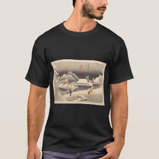 T-shirt d'Ukiyo-E de neige de Hiroshige de