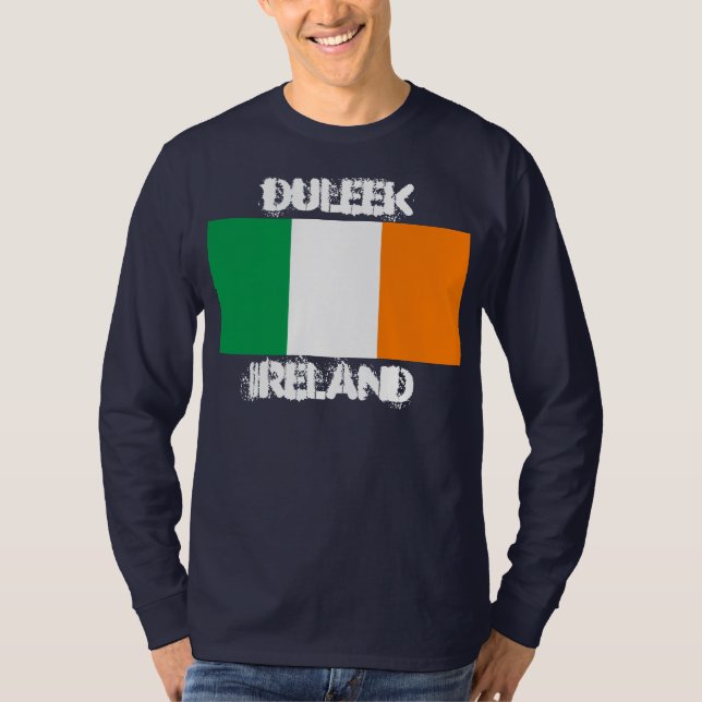 T-shirt Duleek, Irlande avec drapeau irlandais (Devant)