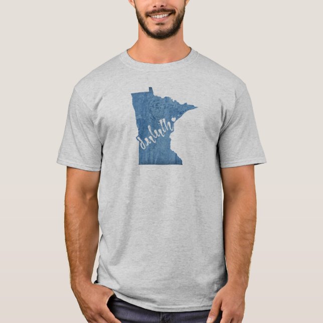T-shirt Duluth Minnesota Grain de bois (Devant)