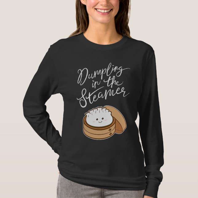 T-shirt Dumpling dans la Marmite  Annonce de Grossesse Mig (Devant)