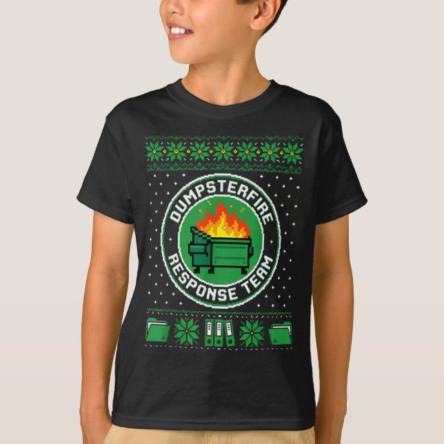 T-shirt Dumpster Fire Resnse Team Funny Office Holiday Xel (Devant)