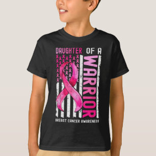 T-shirt D'Un Guerrier Cancer Du Sein Usa Drapeau Sensibili