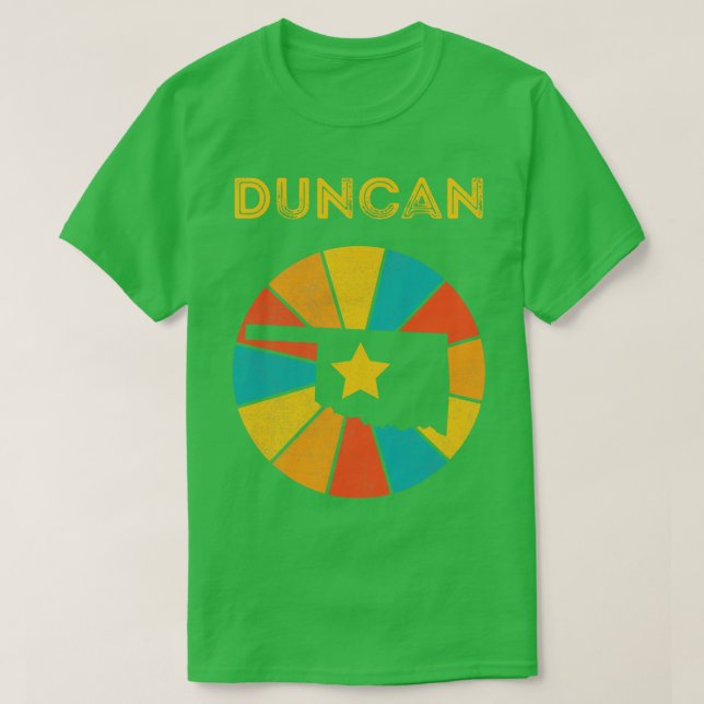 T-shirt Duncan Oklahoma Souvenir Vintage en détresse (Design devant)