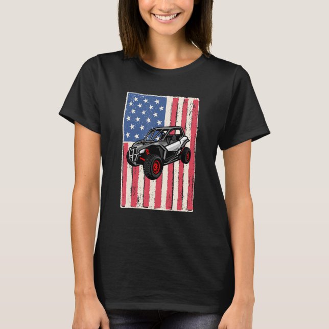 T-shirt Dune buggy pour hommes drapeau américain patriotiq (Devant)