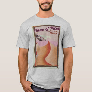 T-shirt Dune de Pilat, Dunes affiche de voyage France vint