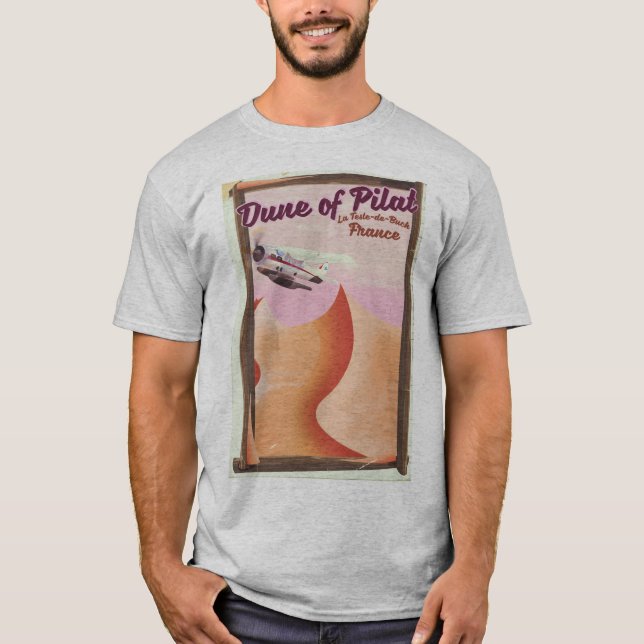 T-shirt Dune de Pilat, Dunes affiche de voyage France vint (Devant)