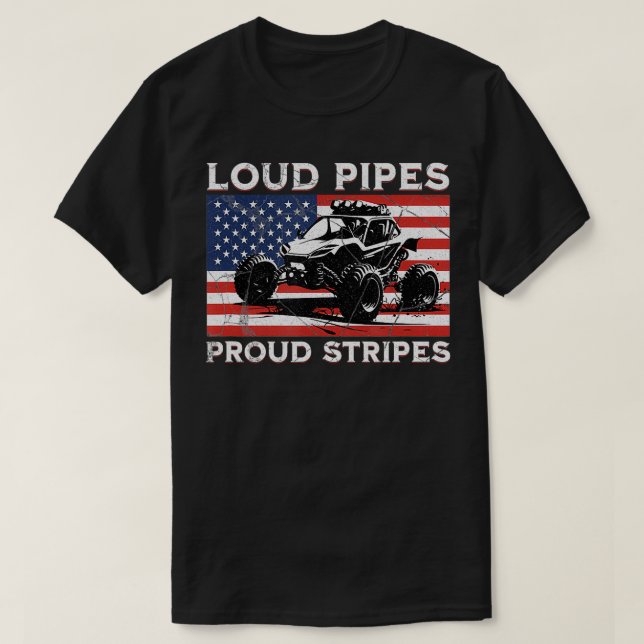 T-shirt Dune de rail de sable Buggy Hors route US Drapeau  (Design devant)