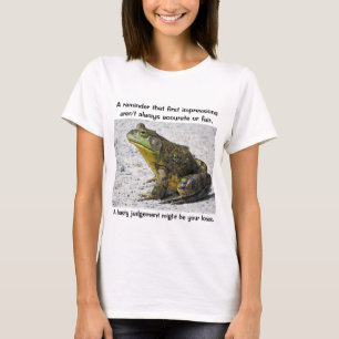 T-shirt d'une grenouille-taureau avec un message