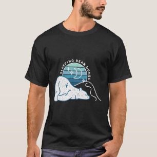 T-shirt Dunes de l'ours au sommeil minimal Retro Sunset Mi