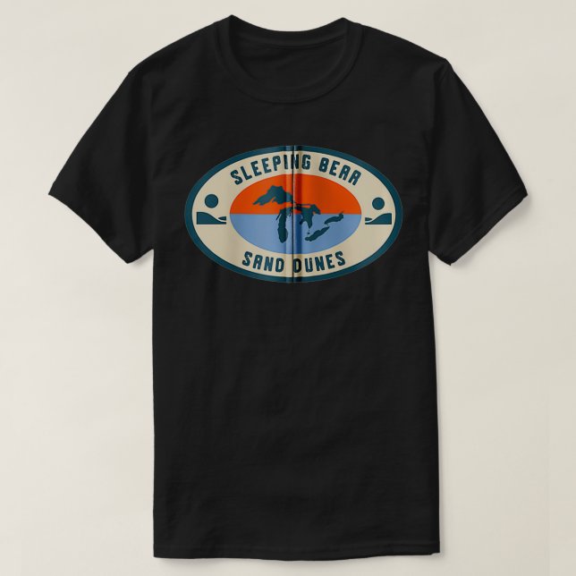 T-shirt Dunes de sable de l'ours couché Michigan Michigand (Design devant)