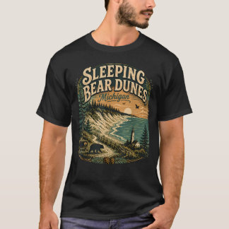 T-shirt Dunes de Sleeping Bear Michigan Voyage Amateur de