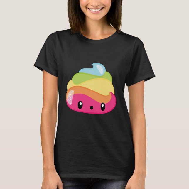 T-shirt Dunette d'Emoji Raimbow ! (Devant)