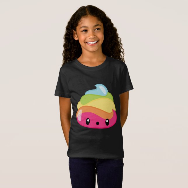 T-Shirt Dunette Emoji d'arc-en-ciel (Devant entier)