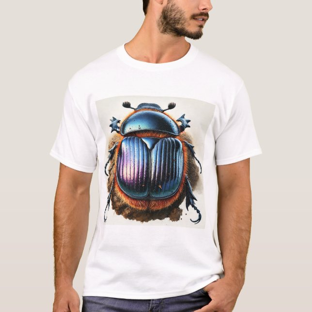 T-shirt Dung beetle 200724IREF213 - Watercolor (Devant)