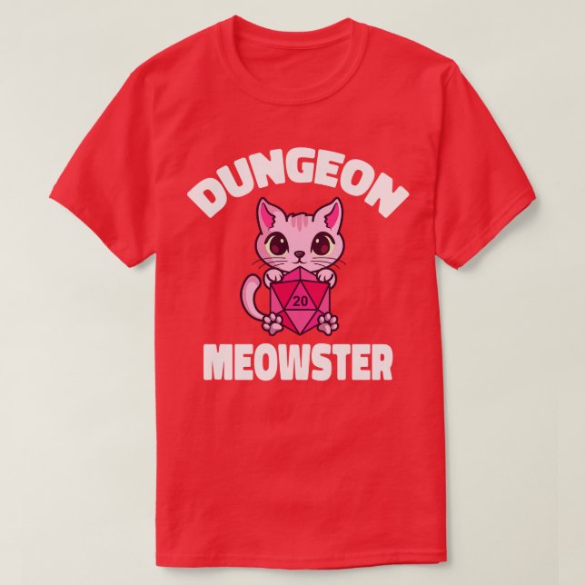 T-shirt Dungeon Meowster Cat Tabletop Polyheop (Design devant)