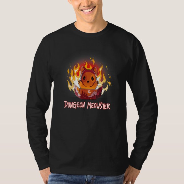 T-shirt Dungeon Meowster Chat DM Rôle Joueur RPG Tablet (Devant)