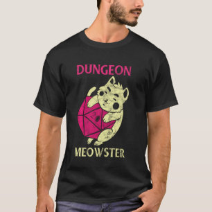 T-shirt Dungeon Meowster Gamer Geek Chat Introvertir