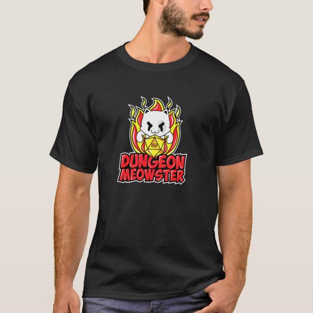 T-shirt Dungeon Meowster Imaginaire Rpg Dm Cat Board Jeu (Devant)