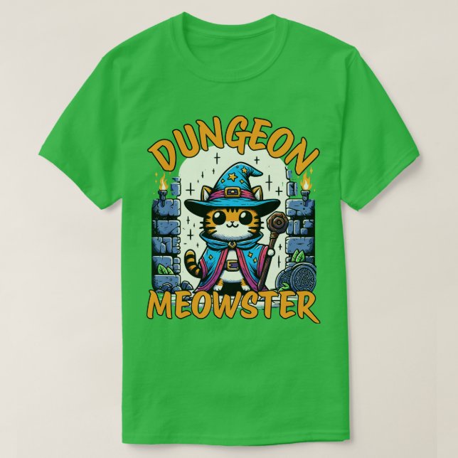 T-shirt Dungeon Meowster Roleplay Dungeon Master Cat (Design devant)