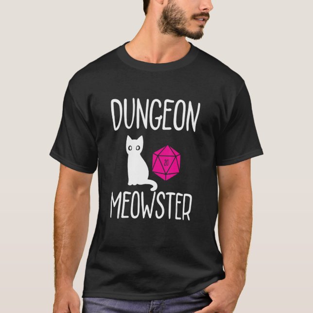 T-shirt Dungeon Meowster Rpg Tablet Jeu Rôle Dm Jouer (Devant)