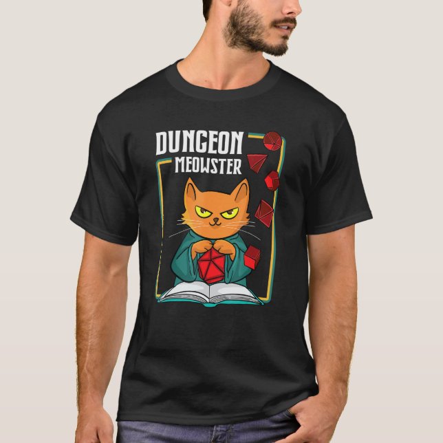 T-shirt Dungeon Meowster Rpg Tabletop Jeu Dm Rôle Jeu (Devant)