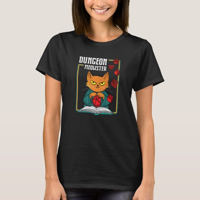 T-shirt Dungeon Meowster RPG Tablett Gaming DM Rôle Playe (Devant)