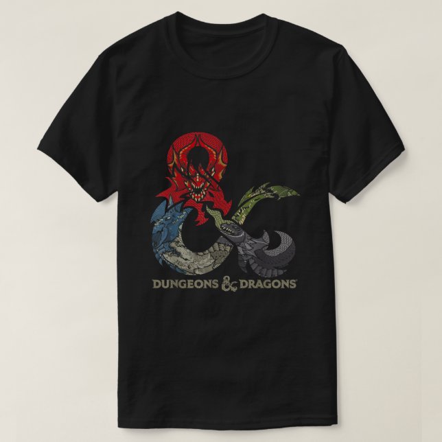 T-shirt Dungeons  Dragons Dragon Ampersand Logo  (Design devant)