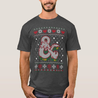 T-shirt Dungeons Dragons Esperluette Dragon Noël Tricot P