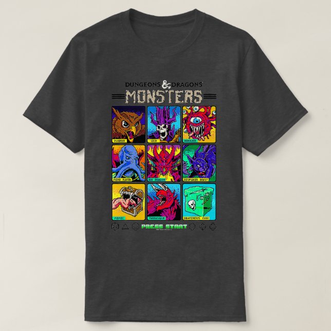 T-shirt Dungeons Dragons sorciers de la côte Monster Sele (Design devant)