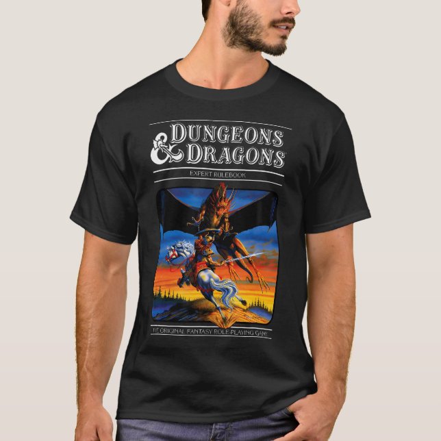 T-shirt Dungeons Dragons Vintage Expert Rulebook (Devant)