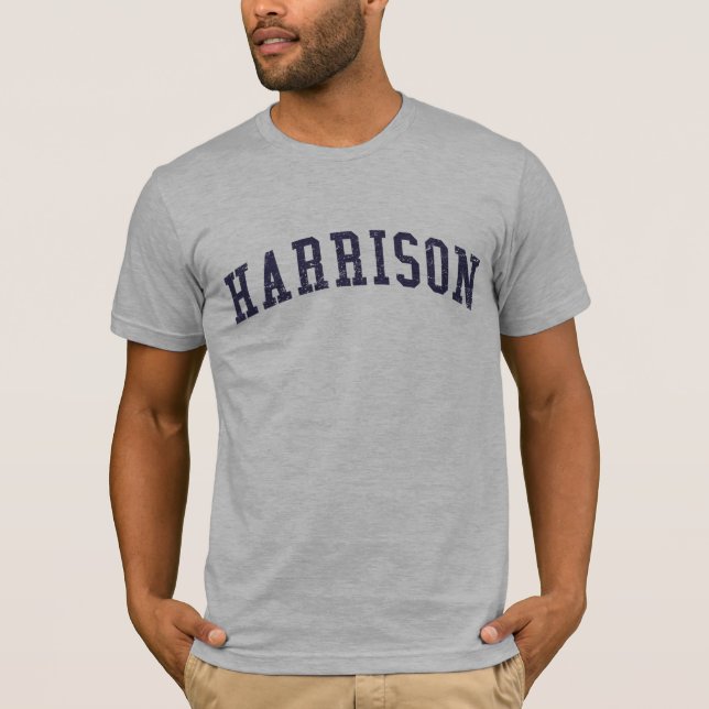 T-shirt d'université de Harrison (affligé) (Devant)