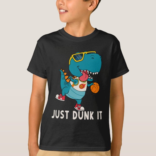 T-shirt Dunk It Fun Dinosaur Championnat D de basket-ball (Devant)