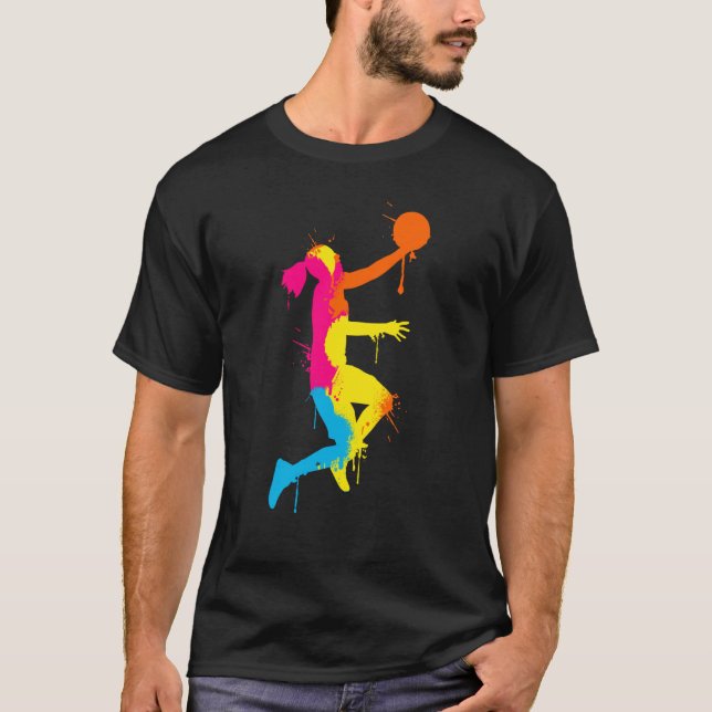 T-shirt Dunking basketball player basket basketball player (Devant)