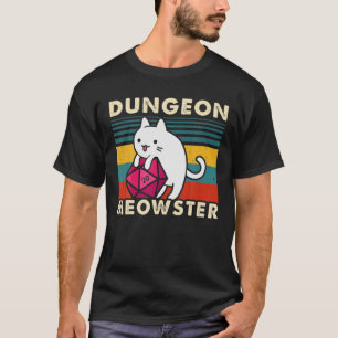 T-shirt Dunon Meowster Funny Dnd Tabletop Gamer Cat D20