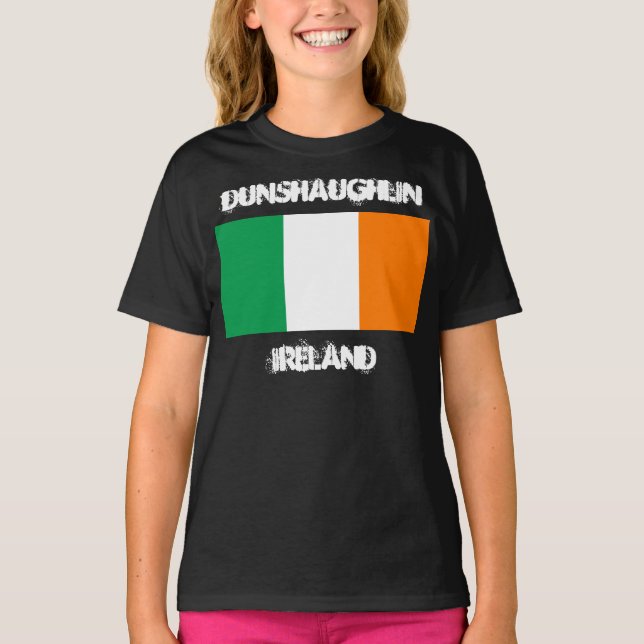 T-shirt Dunshaughlin, Irlande avec drapeau irlandais (Devant)
