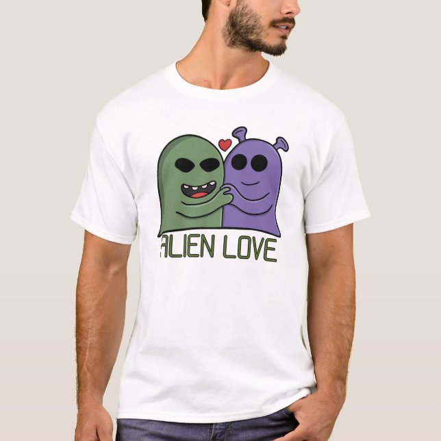 T-shirt Duo d'amour extraterrestre (Devant)