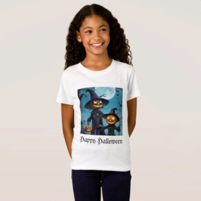 T-Shirt Duo de citrouilles effrayantes pour Halloween (Comfy tri-blend women’s tee feminine fit, scoop neck, short sleeves, relaxed fit.  
)