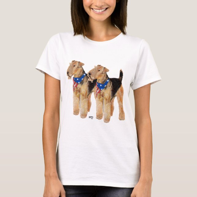 T-shirt Duo de drapeaux patriotiques (Devant)