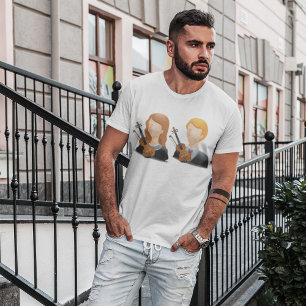 T-shirt Duo de violonistes sans visage Couple de musiciens