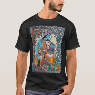 T-shirt Duo Divin : Embrassez l'Esprit de Radha Krishna wi