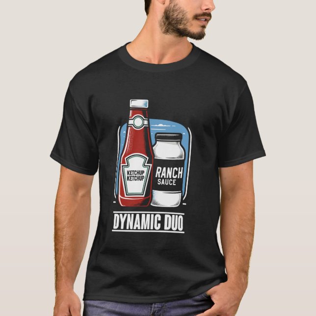 T-shirt Duo Dynamique Ketchup Ranch Dressing Conditionneme (Devant)